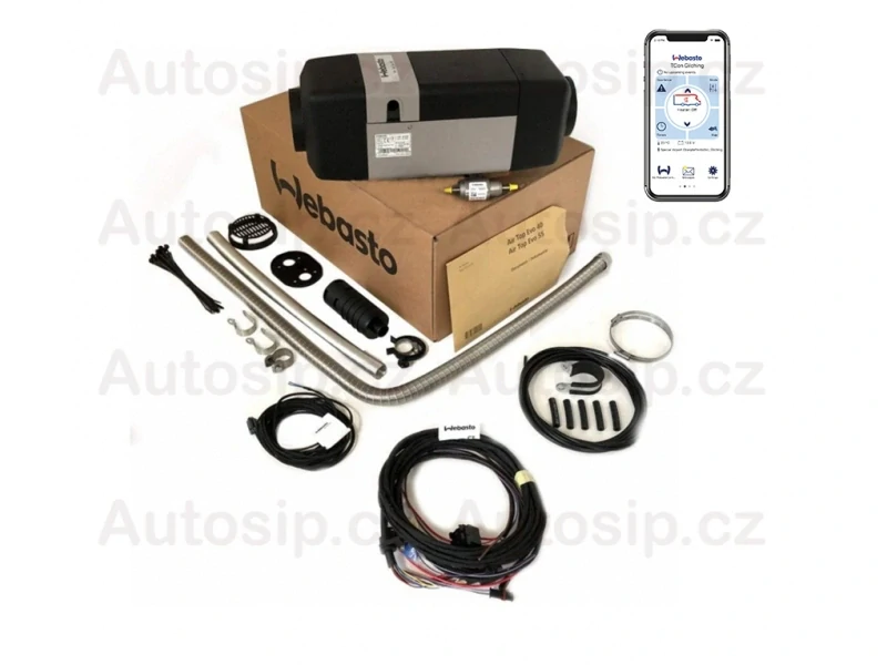 Nezávislé topení SET-webasto Air Top Evo 40 / 12V benzin vč. zástavbové sady a ovladače Thermo CONNECT 9027979 / 9027987 / 9040223